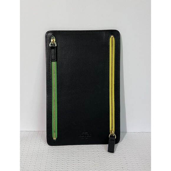 ROYCE New York RFID-Blocking Four Zip Organizer Travel Case Black Leather Wallet - Picture 3 of 9